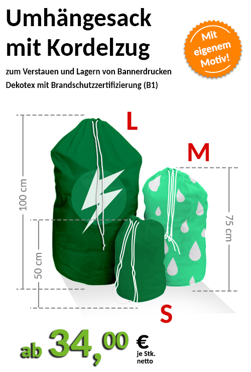 BannerSkandal bedruckte Umhängesäcke